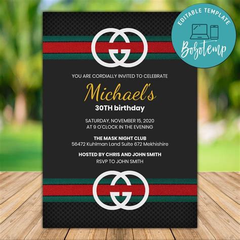 gucci theme birthday party|gucci party invitations.